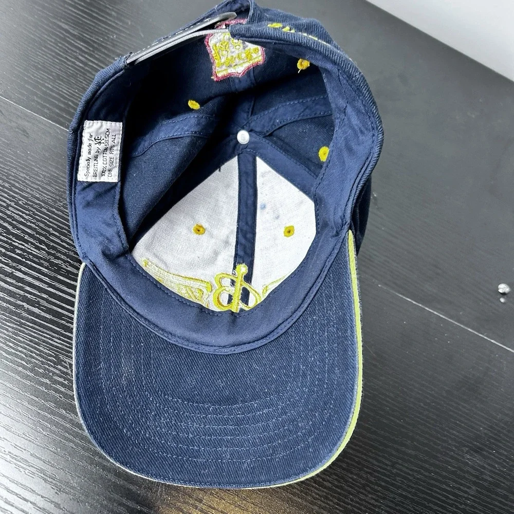 VTG BREITLING Cap Hat Men Strapback Blue Swiss Chronographs Timepiece Embroidery